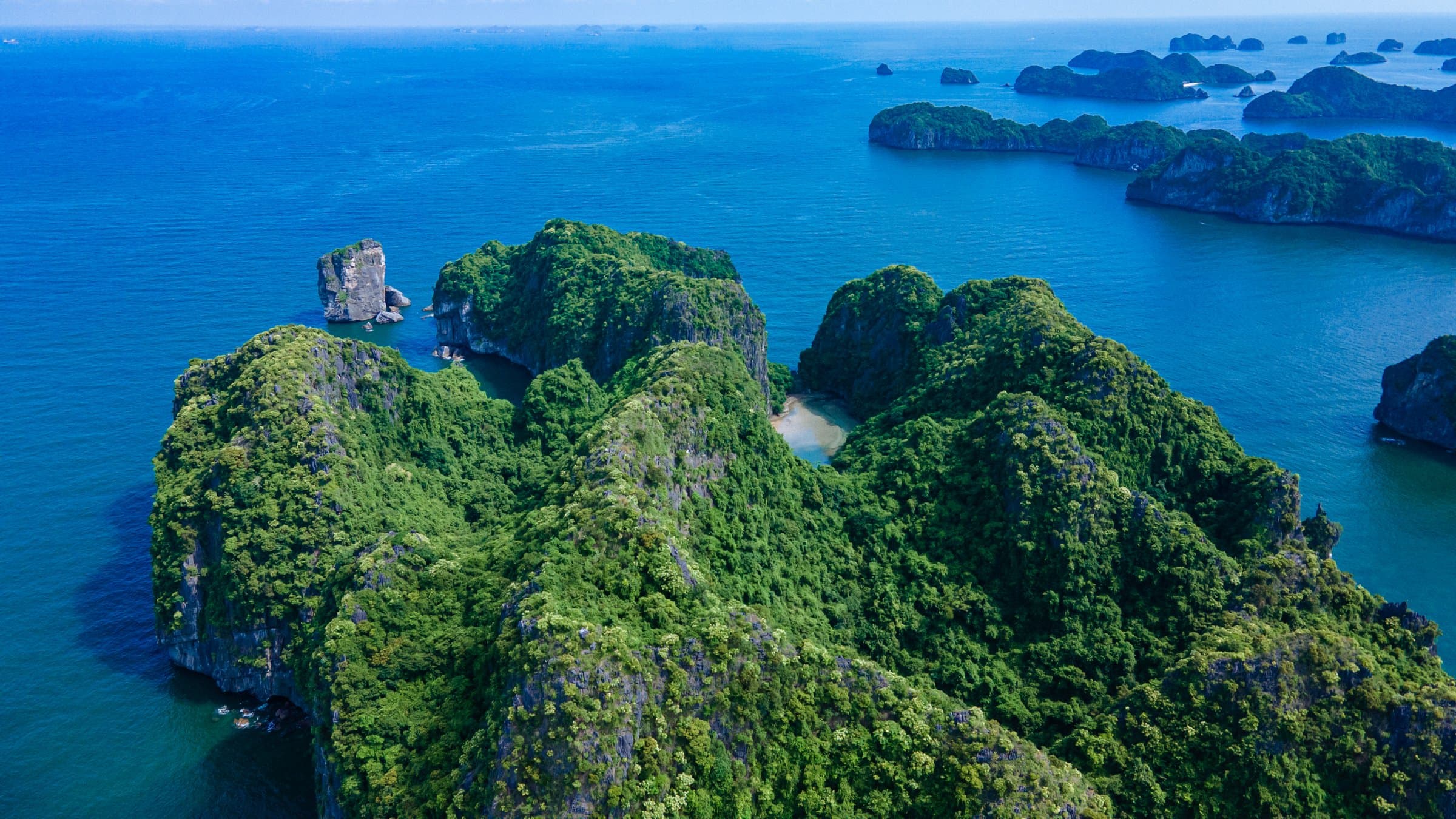 Lan Ha Bay drone view