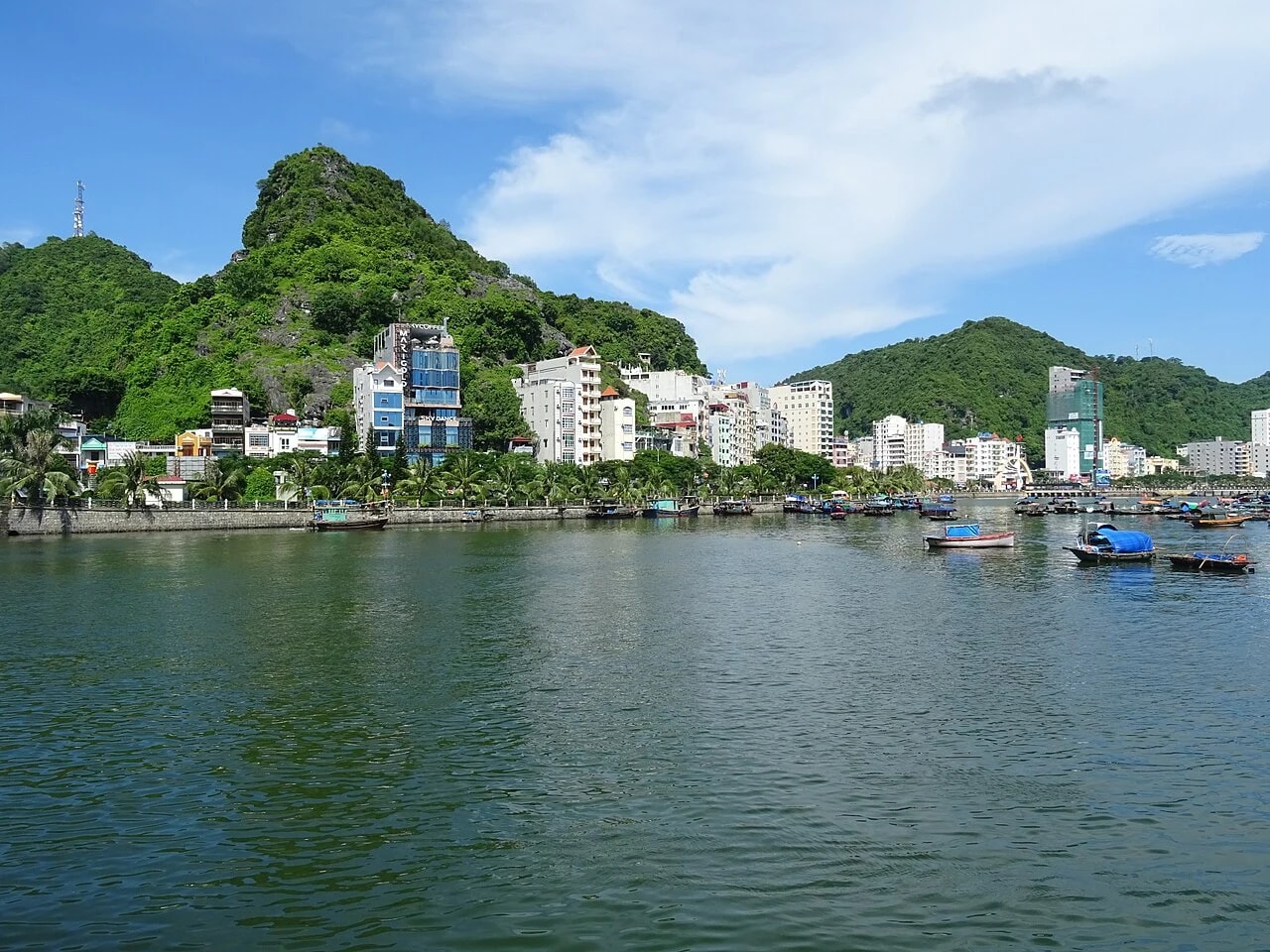 Cat Ba Town seen from above in 2018