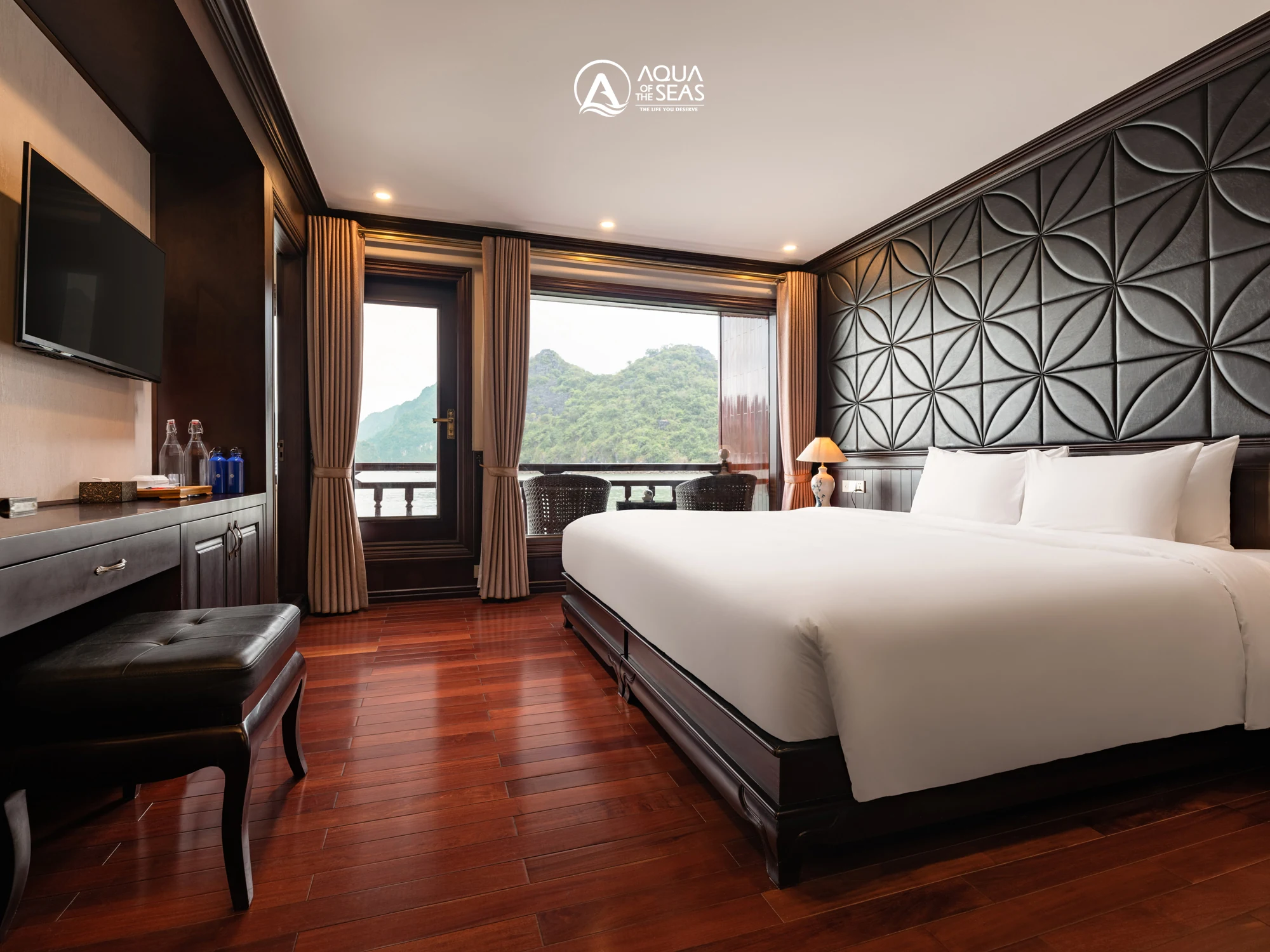 Kabine Junior Suite Balcony mit Doppelbett auf der Aqua Of The Seas Cruise